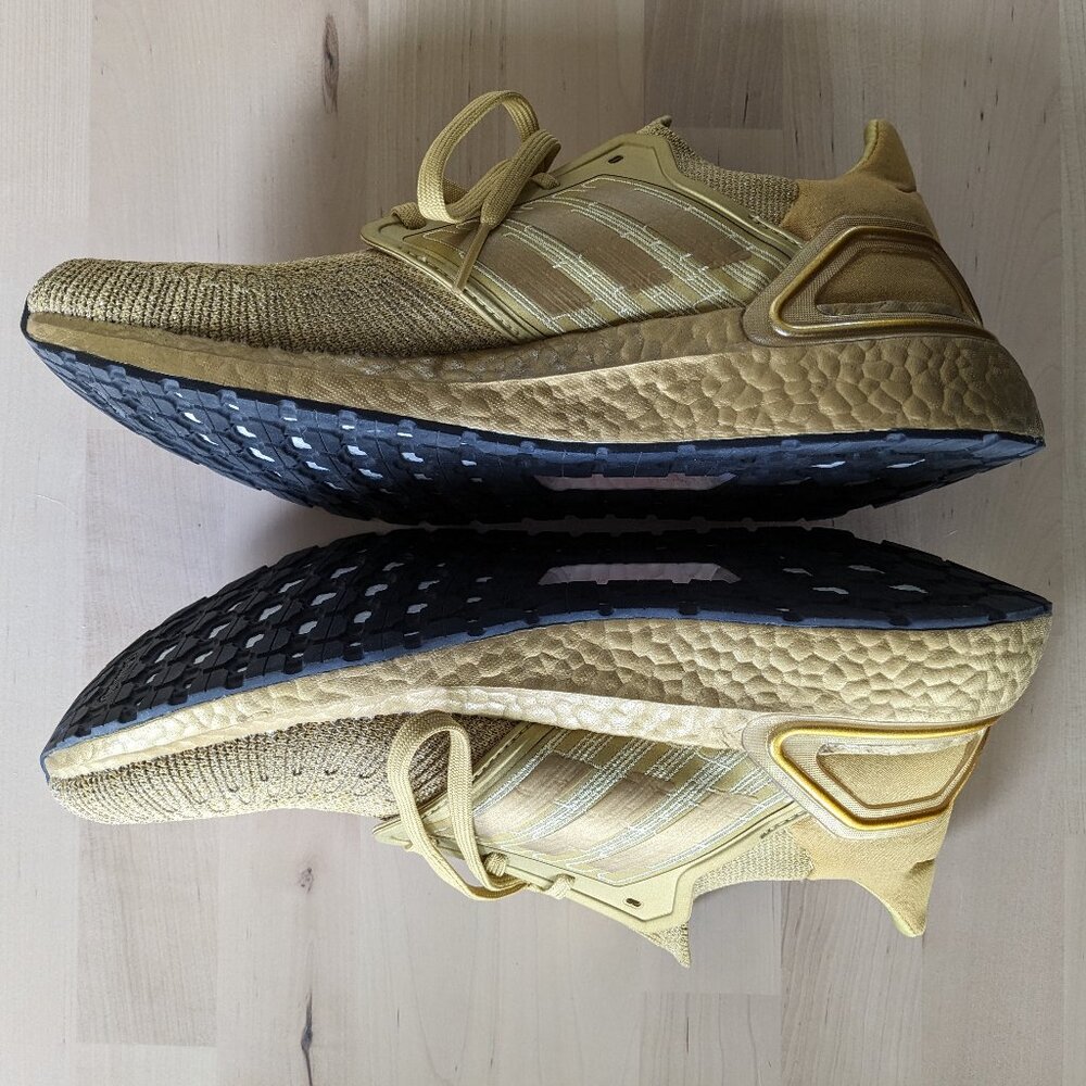 Adidas UltraBoost 20 Gold Running Shoes - Men's size 9.5 - Picture 7 of 9